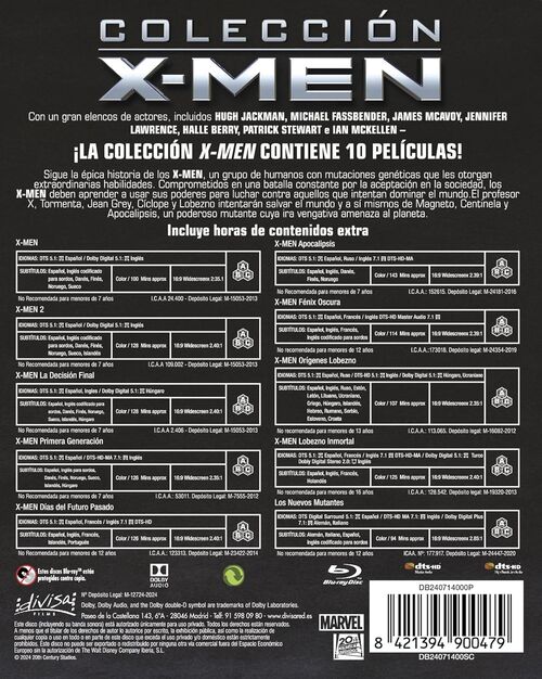 Pack X-Men - 10 pelculas (2000-2020)