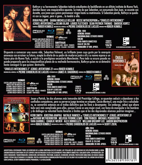 Pack Crueles Intenciones - 3 películas (1999-2004)